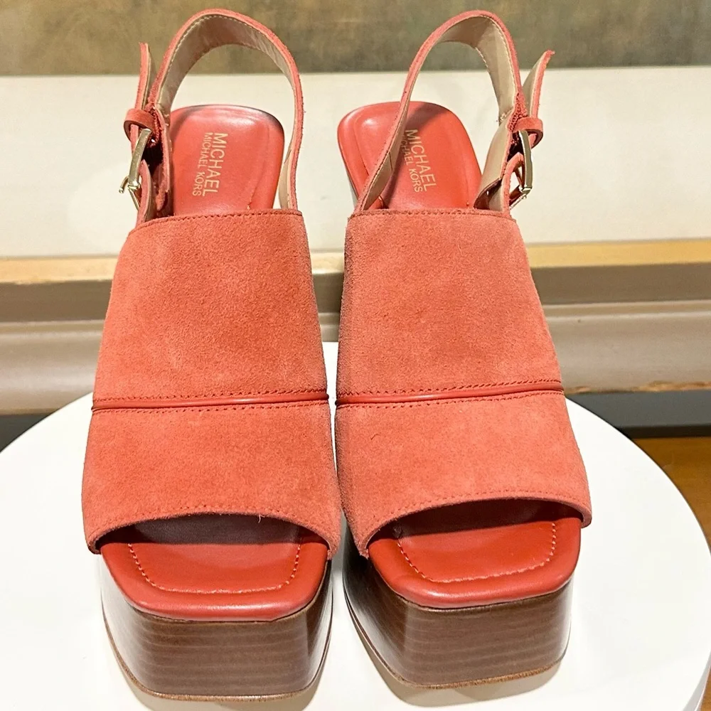 🌸MICHAEL KORS🌸 Rye Suede Platform Sandal Size: 7M - Picture 5 of 14